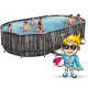 Басейн каркасний овальний 18в1 Bestway 5611R, 610 x 366 x 122 см + самокат