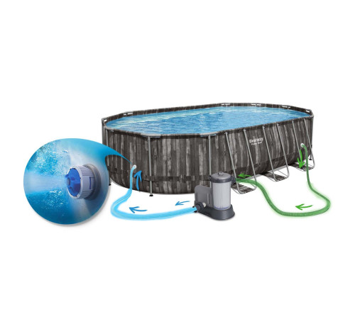 Басейн каркасний овальний 18в1 Bestway 5611R, 610 x 366 x 122 см + самокат