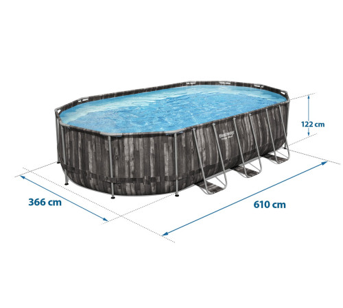 Басейн каркасний овальний 18в1 Bestway 5611R, 610 x 366 x 122 см + самокат