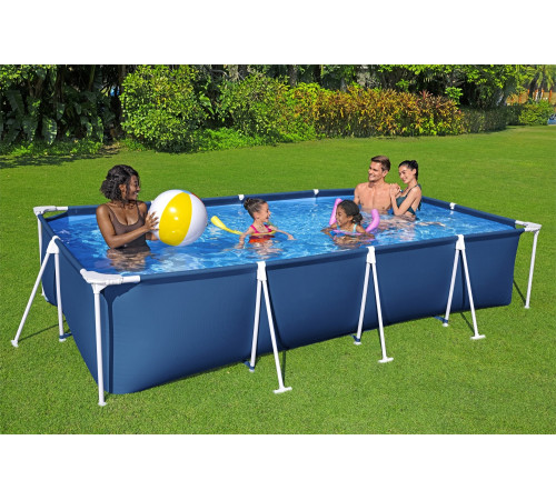 Басейн каркасний прямокутний 3в1 Bestway Family Steel Pro Frame 400 x 211 x 81 см + насос + фільтр Басейн каркасний прямокутний 3в1 Bestway Family Steel Pro Frame 400 x 211 x 81 см + насос + фільтр