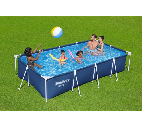 Басейн каркасний прямокутний 3в1 Bestway Family Steel Pro Frame 400 x 211 x 81 см + насос + фільтр Басейн каркасний прямокутний 3в1 Bestway Family Steel Pro Frame 400 x 211 x 81 см + насос + фільтр