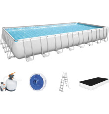Басейн каркасний прямокутний Bestway Power Steel 956 х 488 х 132 см - білий