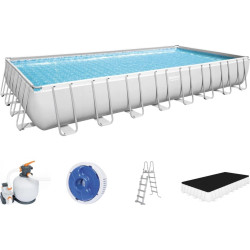 Басейн каркасний прямокутний Bestway Power Steel 956 х 488 х 132 см - білий