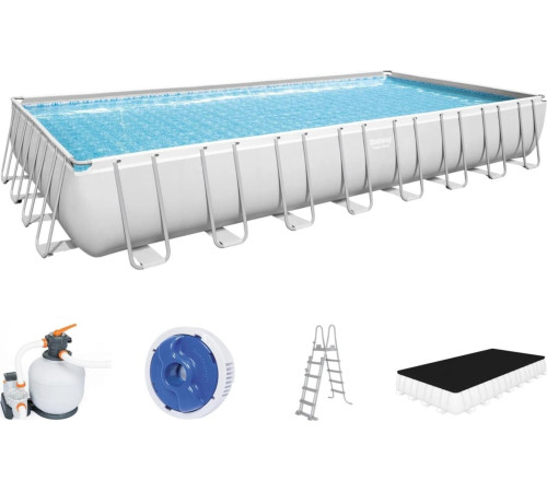 Басейн каркасний прямокутний Bestway Power Steel 956 х 488 х 132 см - білий Басейн каркасний прямокутний Bestway Power Steel 956 х 488 х 132 см - білий