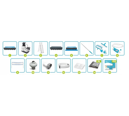 Басейн каркасний 15в1 Intex 26378 975 х 488 х 132 см 