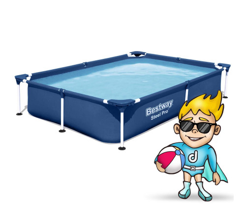 Басейн каркасний прямокутний 16в1 Bestway 56401N, 221 x 150 x 43 см