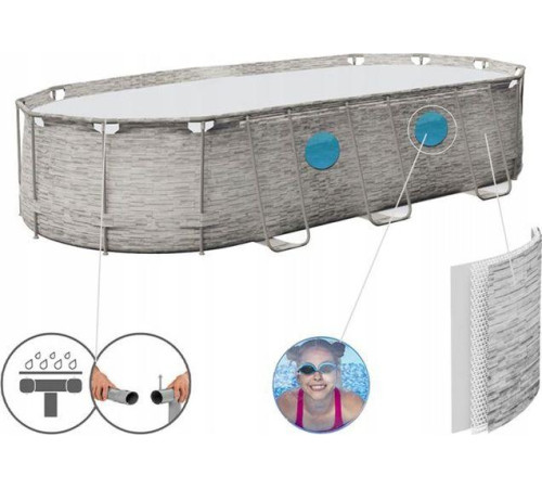 Басейн каркасний овальний 7в1 Bestway Power Steel Swim Vista з вікном 549 x 274 x 122 см Басейн каркасний овальний 7в1 Bestway Power Steel Swim Vista з вікном 549 x 274 x 122 см
