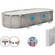 Басейн каркасний овальний 7в1 Bestway Power Steel Swim Vista з вікном 549 x 274 x 122 см