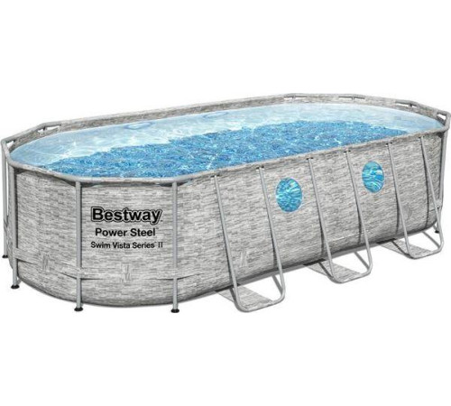 Басейн каркасний овальний 7в1 Bestway Power Steel Swim Vista з вікном 549 x 274 x 122 см Басейн каркасний овальний 7в1 Bestway Power Steel Swim Vista з вікном 549 x 274 x 122 см