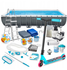 Басейн каркасний 21в1 Intex 26364 732 х 366 х 132 см з самокатоммSoke GO 