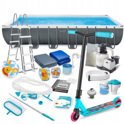 Басейн каркасний 21в1 Intex 26364 732 х 366 х 132 см з самокатоммSoke GO 