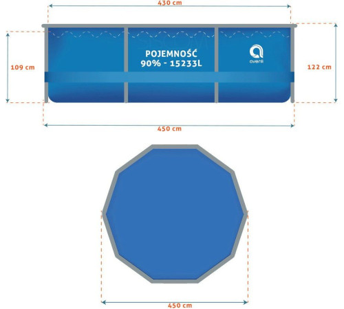 Басейн каркасний 18в1 Avenli 450 см