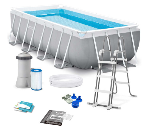 Басейн каркасний прямокутний 10в1 INTEX 26790GN, 400 х 200 х 122 см, сірий