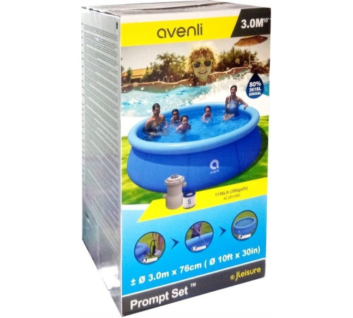 Басейн надувний Avenli 76x300 см + аксесуари