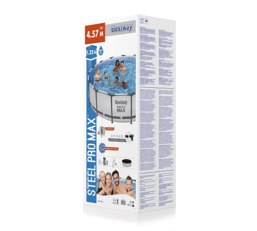 Басейн каркасний 5в1 BESTWAY Steel Pro MAX 457 x 122 см + аксесуари