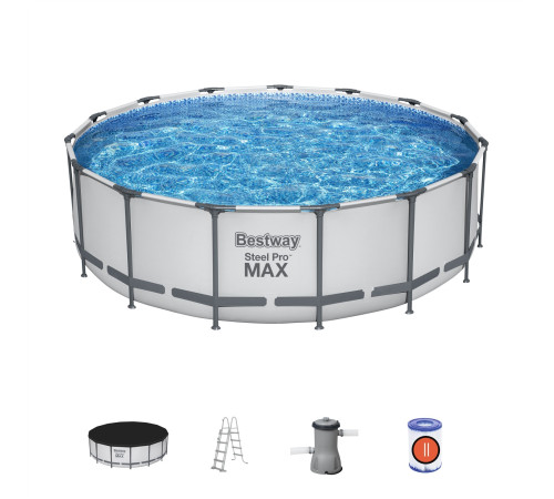 Басейн каркасний 5в1 BESTWAY Steel Pro MAX 457 x 122 см + аксесуари