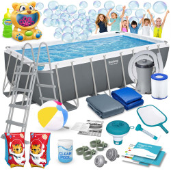 Басейн каркасний прямокутний 18в1 Bestway 56670, 488 x 244 x 122 см