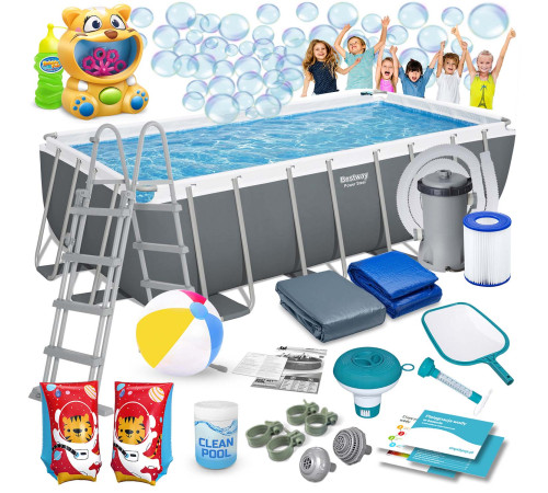 Басейн каркасний прямокутний 18в1 Bestway 56670, 488 x 244 x 122 см