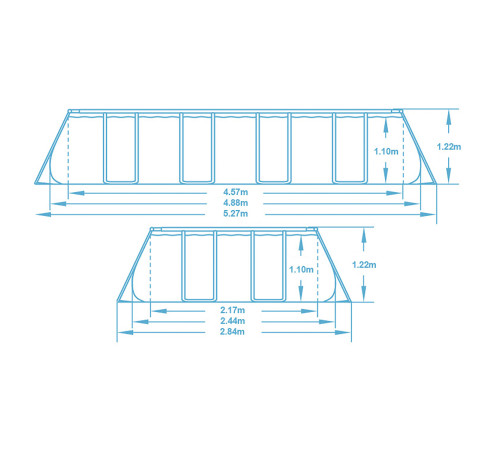 Басейн каркасний прямокутний 18в1 Bestway 56670, 488 x 244 x 122 см