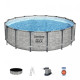 Басейн каркасний 5в1 BESTWAY Steel Pro MAX 488 x 122 см імітація каменю + аксесуари