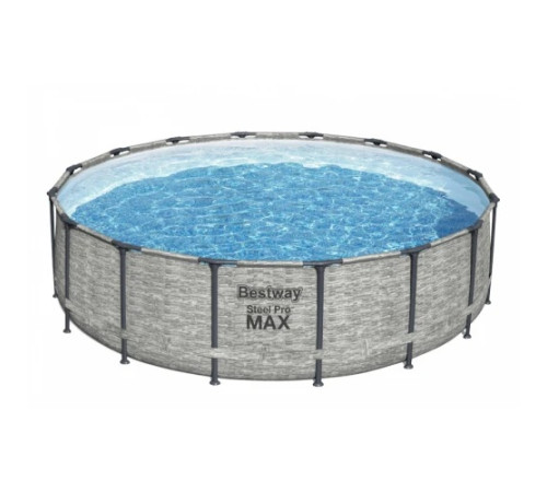 Басейн каркасний 5в1 BESTWAY Steel Pro MAX 488 x 122 см імітація каменю + аксесуари Басейн каркасний 5в1 BESTWAY Steel Pro MAX 488 x 122 см імітація каменю + аксесуари