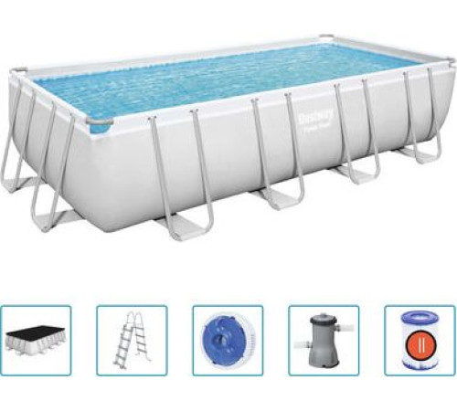 Басейн каркасний прямокутний Bestway 56670 Power Steel 488 x 244 см - білий Басейн каркасний прямокутний Bestway 56670 Power Steel 488 x 244 см - білий