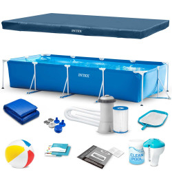 Басейн каркасний прямокутний 15в1 INTEX 28273, 450 x 220 x 84 см 