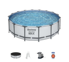 Басейн каркасний 5в1 BESTWAY Steel Pro MAX 488x122 см + драбина + кришка