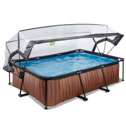 Басейн каркасний прямокутний EXIT з куполом 220х150х65 см в кольорі 