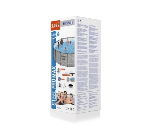 Басейн каркасний 5в1 BESTWAY Steel Pro MAX 549 x 122 см імітація каменю + аксесуари Басейн каркасний 5в1 BESTWAY Steel Pro MAX 549 x 122 см імітація каменю + аксесуари