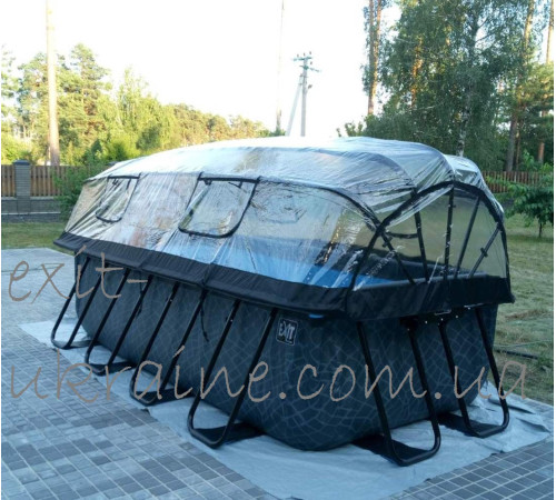 Басейн каркасний прямокутний EXIT з куполом 400x200х100 см + картридж "камінь" Басейн каркасний прямокутний EXIT з куполом 400x200х100 см + картридж "камінь"