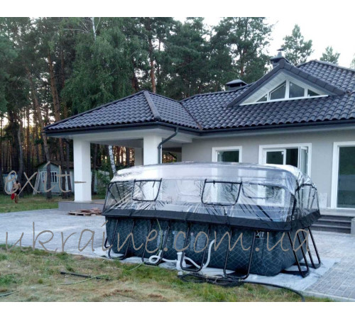 Басейн каркасний прямокутний EXIT з куполом 400x200х100 см + картридж "камінь" Басейн каркасний прямокутний EXIT з куполом 400x200х100 см + картридж "камінь"