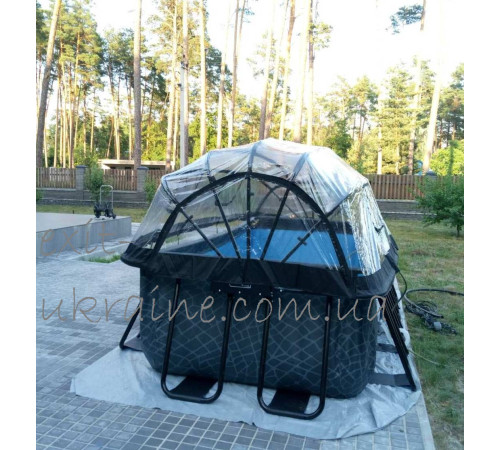 Басейн каркасний прямокутний EXIT з куполом 400x200х100 см + картридж "камінь" Басейн каркасний прямокутний EXIT з куполом 400x200х100 см + картридж "камінь"
