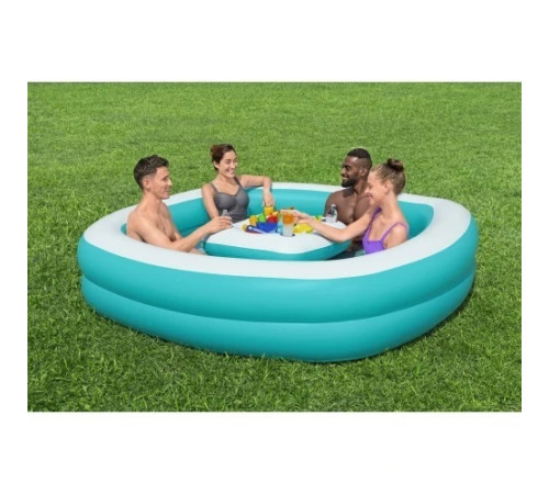 Басейн надувний Bestway 54446 з плаваючим столом Sippin' Summer 218 x 218 x 48 см