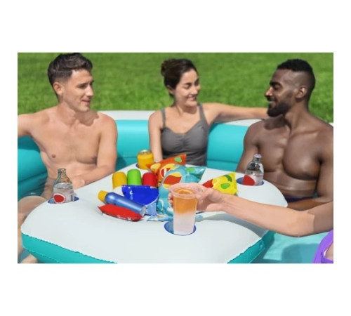 Басейн надувний Bestway 54446 з плаваючим столом Sippin' Summer 218 x 218 x 48 см