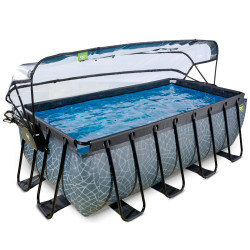 Басейн каркасний прямокутний EXIT з куполом 400х200х122 см 