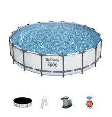 Басейн каркасний 5в1 BESTWAY Steel Pro MAX 549 x 122 см + насос + кришка + сходи
