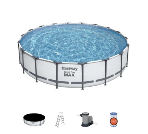 Басейн каркасний 5в1 BESTWAY Steel Pro MAX 549 x 122 см + насос + кришка + сходи