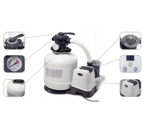 Насос з піщаним фільтром та хлоргенератором INTEX 26676 6000 л/год, 7 г/год