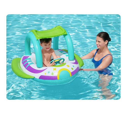 Пліт надувний пляжний з навісом Bestway 34149, 107 x 112 см