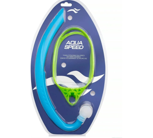 Дихальна трубка для снорклінгу дитяча AQUA Speed Juno Junior, синьо-зелена