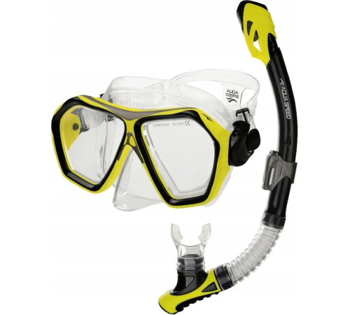 Набір маска і трубка Aqua Speed Blaze + Borneo, чорно-жовтий