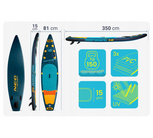 Deska SUP Reefbreak 350 x 81 x 15 cm Neo-Sport 170311