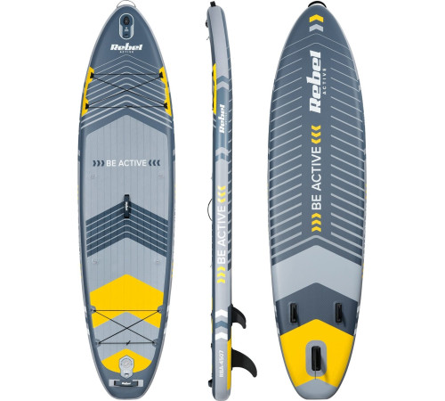 Надувна SUP дошка (Сапборд) REBEL ACTIVE RBA-4507 335 сіро-жовта