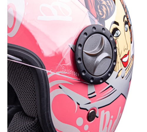 Шолом для скутера W-TEC FS-701PG Pink Life - рожево-білий / XS (53-54)