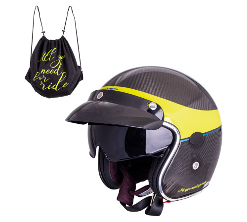 Мотоциклетний шолом W-TEC Vacabro - розмір S(55-56) / блискучий вуглець