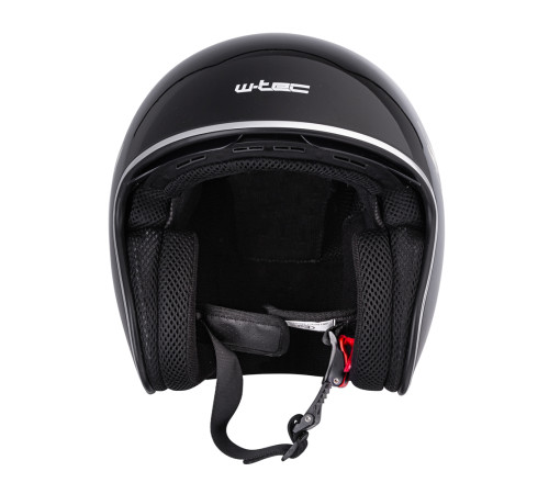 Мотоциклетний шолом з козирком W-TEC V537 Black Heart chopper - розмір M(57-58)/чорний блиск-melisa