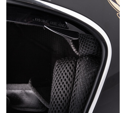 Мотоциклетний шолом з козирком W-TEC V537 Black Heart chopper - розмір M(57-58)/чорний блиск-melisa