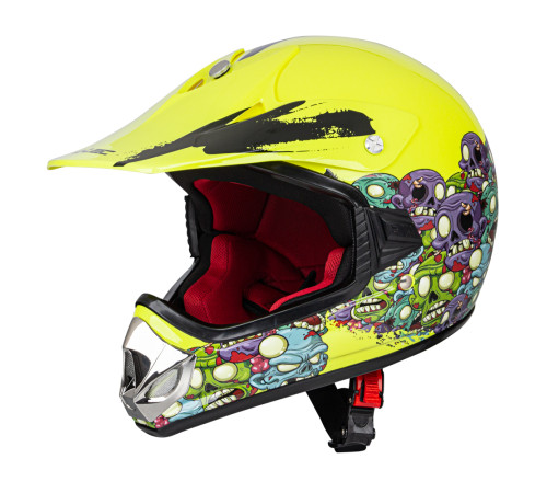 Молодіжний мотоциклетний шолом W-TEC V310 enduro - розмір S (49-50) / жовтий неон