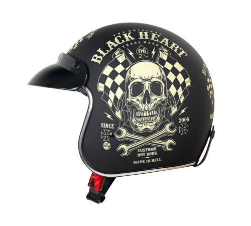 Мотоциклетний шолом W-TEC Kustom Black Heart - розмір XL (61-62)/матовий чорний